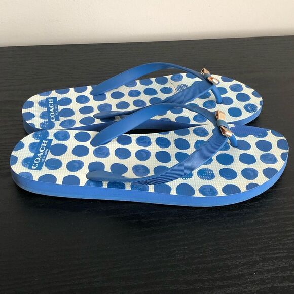 Coach blue bow Amel flip flops - Picture 3 of 7